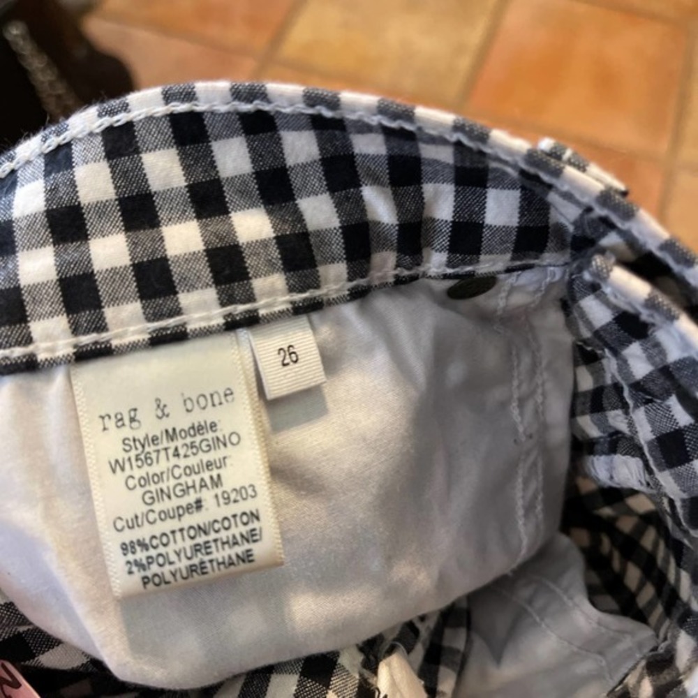 Rag & Bone 10” Capri gingham check pant - Picture 8 of 8